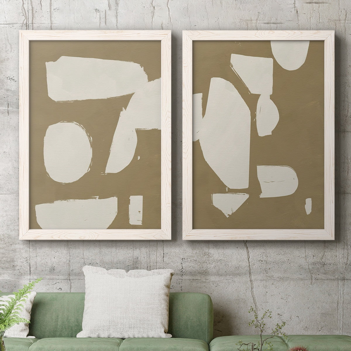 Chunky Abstract I - Premium Framed Canvas 2 Piece Set - Ready to Hang