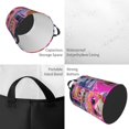 thumbnail image 4 of Cesto para ropa sucia SuperKitties, cesta de almacenamiento circular plegable impermeable con asa, cesta organizadora de juguetes para ropa sucia, decoración para dormitorio y baño, tamaño mediano, 4 of 8