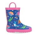 thumbnail image 1 of FUNCOO PLUS Toddler Rubber Rain Boots Kids Waterproof Boots for Girls, Pink Sports Dinosaur, Size 1, 1 of 6