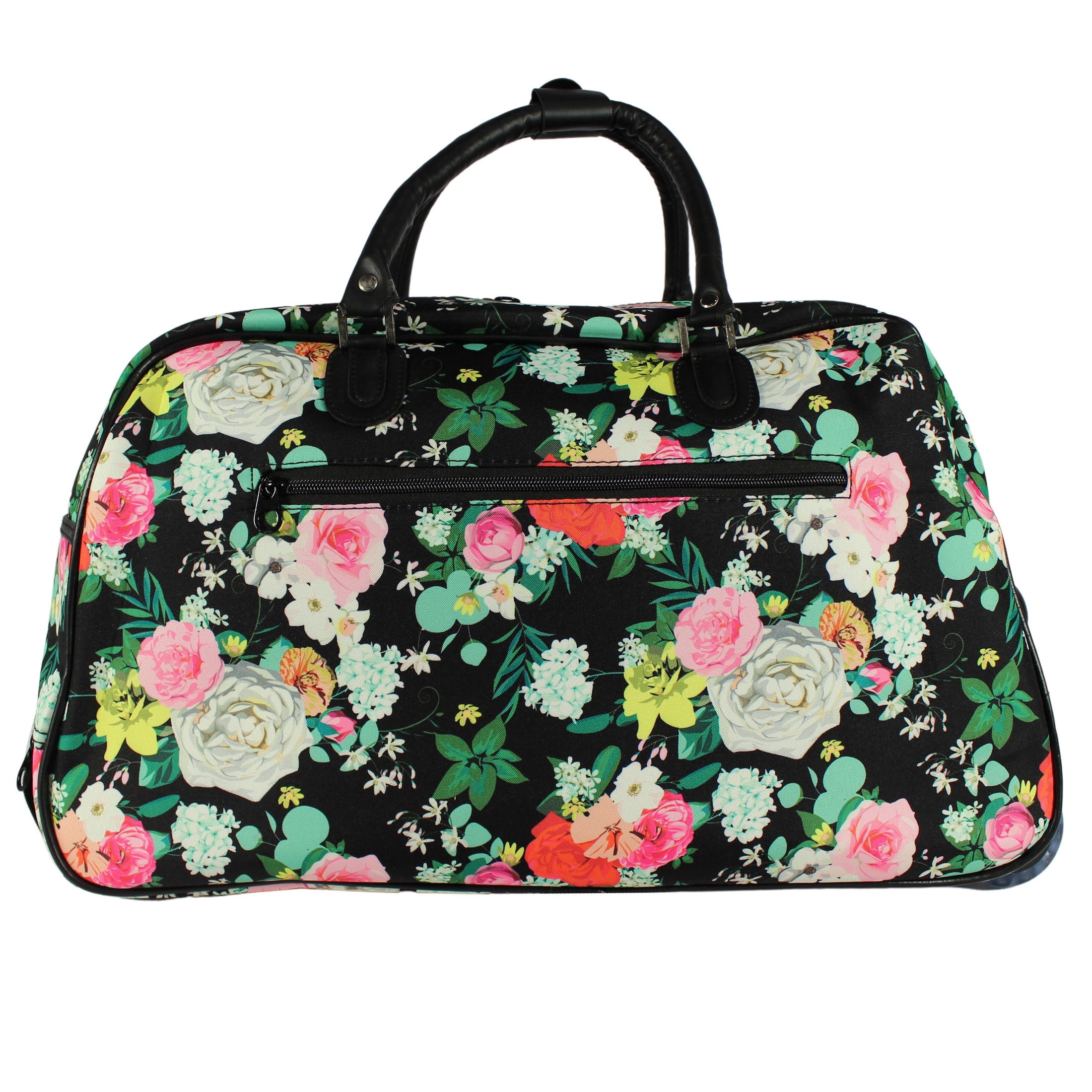 CalBags Floral Prints 21-Inch Carry-On Rolling Duffel Bag - Peonies & Hydrangeas