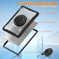 thumbnail image 3 of XYX For iPad 9th 2022/8th 2021/7th Gen 2020 Case 10.2 inch, 360 Rotating Hand Grip, Shoulder Strap, Heavy Duty Drop Protection, Transparent, 3 of 7