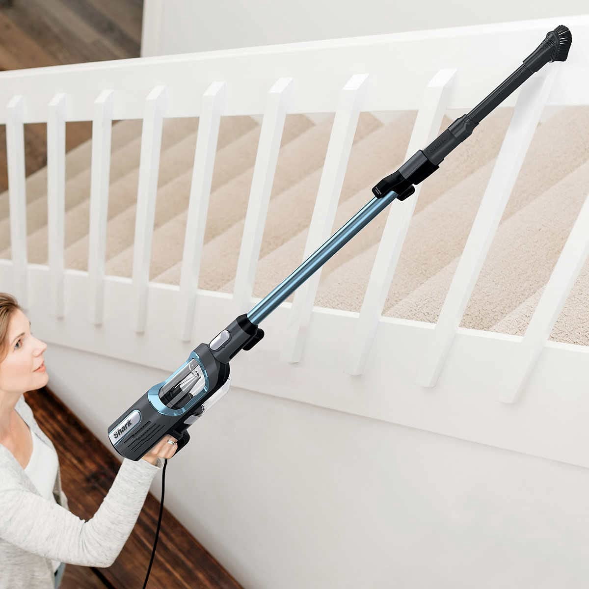 Shark UV580 Performance UltraLight Corded Stick Vacuum with DuoClean and Self-Cleaning Brushroll, Includes Duster Crevice & Upholstery Tools, Removable Handheld, Blue