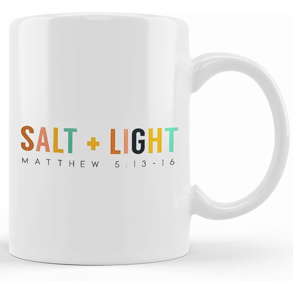 Christian Mug, Salt Light Mug, Jesus Mug, Christian Coffee Mug, Christian Mug, Religious Mug, Matthew 5_13, Scripture Mug, Bible Verse, Ceramic Novelty Coffee Mug, Tea Cup, Gift Present