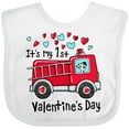 thumbnail image 3 of Inktastic It's My 1st Valentine's Day Fire Truck with Cute Dalmatian Boys or Girls Baby Bib, 3 of 4