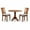 Saddle Brown, variant on East West Furniture Dublin Wood Dining Set with Fabric Seat in Oak