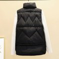 thumbnail image 5 of AOOCHASLIY Women Winter Coat Women Pocket Vest Coat Short Jacket Winter Sleeveless Turn Down Collar Zipper Solid Outerwear, 5 of 5