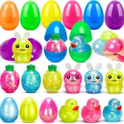 Mother's Day Summer Gift Favour 24 Pack Prefilled Eggs with Slow Squishy Toys Eggs Filled for Egg Hunt Stuffers Party
