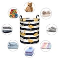 thumbnail image 3 of Lsque Gold Flamingo pattern Laundry Hamper Basket, Tall Woven Rope Hamper Basket for Clothes, Lightweight Storage Basket, Collapsible Waterproof-Small, 3 of 8