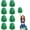 Green+Silver, variant on 8 PCS Cheerleader Pom Poms,with Baton Handle for Rooters Cheering Squad Team Spirit Sports (Blue Gold)
