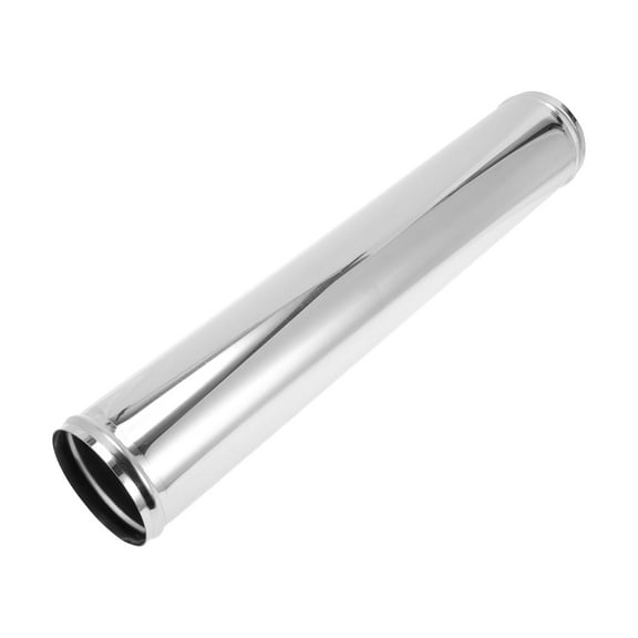 Straight Exhaust Pipe Tube with Bead Roll DIY Custom Car Modified Exhaust Pipe Tubing Piping 3.5" OD 20" End Length T304 Stainless Steel Silver Tone