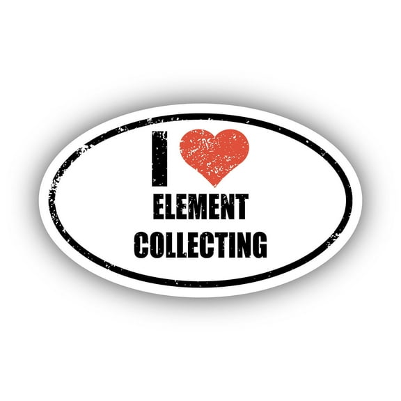 I Love Element Collecting I Heart Euro Oval Sticker Vinyl 3M Decal 3 In x 5 In