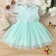 thumbnail image 6 of Wxirdiow Dresses for Girls Newborn Baby Girl Flower Dress Toddler Sleeveless Tutu Tulle Dress Princess Wedding Birthday Party Dresses for Girls Green Size,9-12 Months, 6 of 7