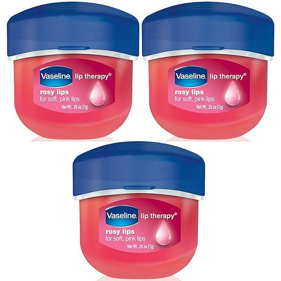 Pack of (3) Vaseline Lip Therapy Lip Balm Mini, Rosy, 0.25 oz