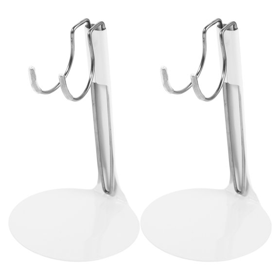 ETEREAUTY 2Pcs Stable Model Support Display Stand for Dolls White Adjustable Height Holder