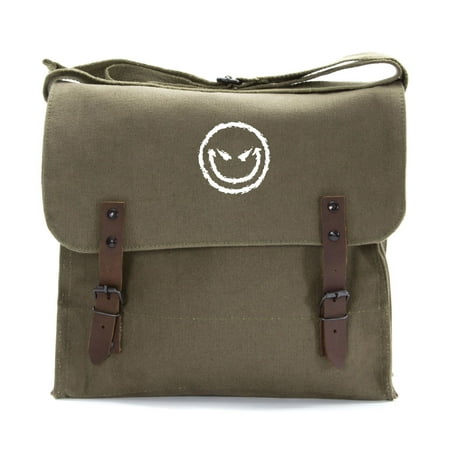 Evil Smiley Face Army Heavyweight Canvas Medic Shoulder (Best Smiley Face App)