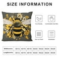 thumbnail image 6 of Shangniulu Fluffy Bumblebee with Wings Throw Pillow Cover Set of 2 Cases Sketch Fly Insect Yellow Flower Summer Biology Entomology Outdoor Decor Pillowcase Home Squar Pillow Slip, 6 of 6