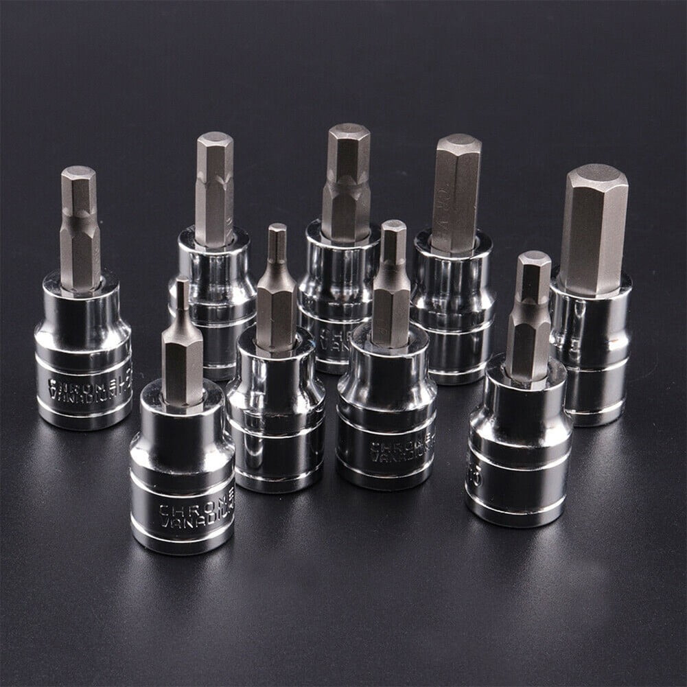 9pcs/set SoFor CKets Hex Bit SoFor CKet Set 3/8" Drive & Drill Metric 2-10mm