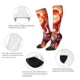 thumbnail image 4 of Picia Women Crew Soft Moisture-wicking Socks Red Sun Flame Fox Pattern Design Cotton Socks, One Size fit All, 4 of 9