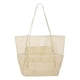 thumbnail image 2 of Bolsos Tejidos Para Damas Malla Playa Natación Bolsas Casual Mujeres Compras Paquete Ropa Bolso de almacenamiento (Beige), 2 of 5