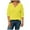 Yellow_A, variant on MHOSTAFH V-neck Long Sleeve Shirts for Women Casual Solid Color Pullover Sweatshirt Oversize Tops Womens Sweaters Plus Size