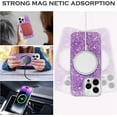 thumbnail image 2 of Daxi for iPhone 14 Pro max case, clear magnetic ultra-thin glitter women's girly soft case-Purple, 2 of 15