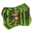 thumbnail image 1 of Ambesonne Brown Green Place Mats Set of 4, Wild Monkey, Standard Size, Brown and Fern Green, 1 of 6