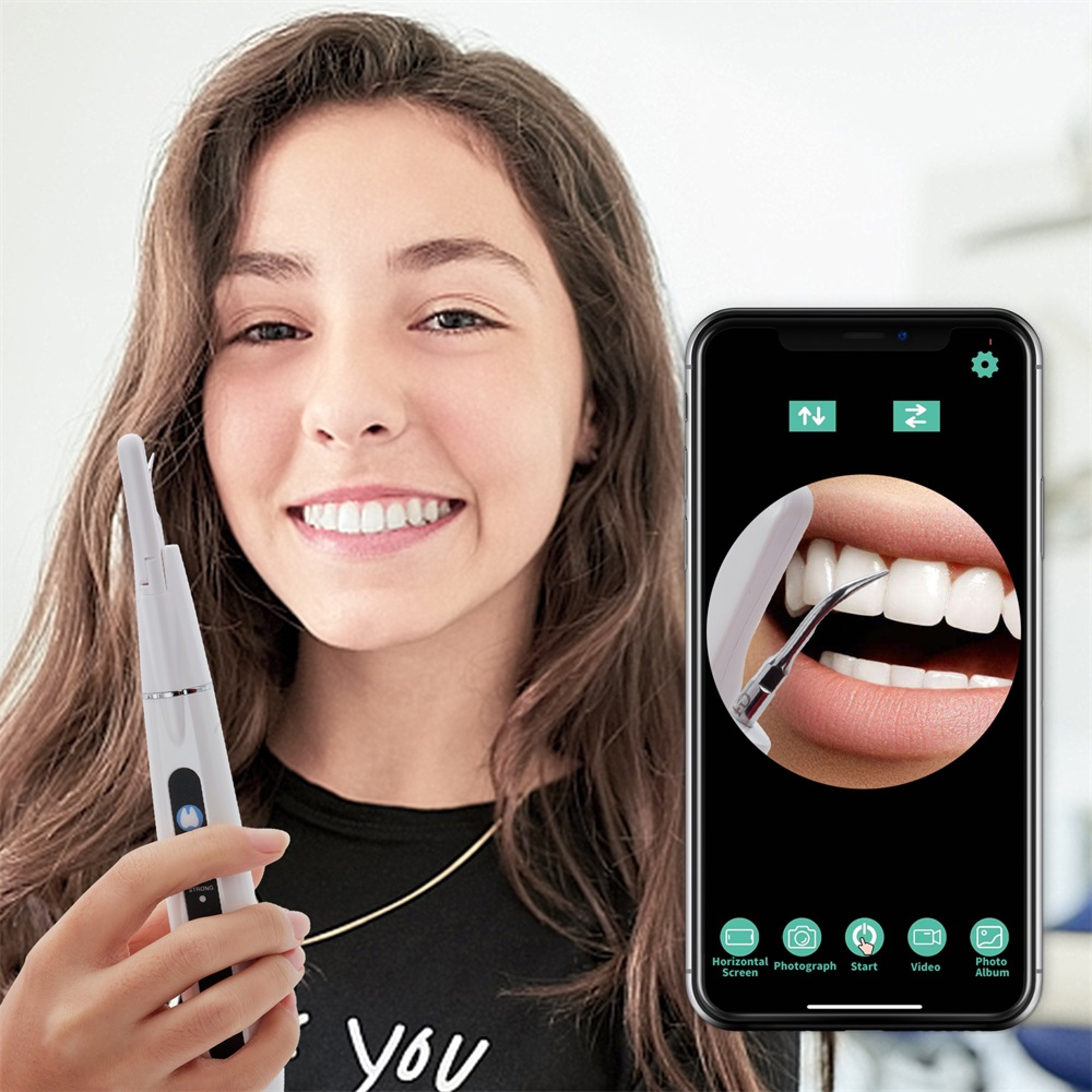 Dental Calculus Remover Ultrasonic Electric Teeth Cleaner with Camera