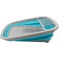 thumbnail image 3 of SAMMART 10 Litre (2.6 Gallons) Collapsible Tub & 8L (2.11Gallons) Collapsible Dish Drainer with Drainer Board (Grey+Cyanine (Set of 2)), 3 of 7