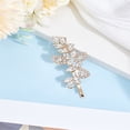 thumbnail image 1 of 1pc Alloy Hair Bobby Pins with Crystal Rhinestone Leaf Golden 81x32x10mm, 1 of 3