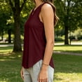 thumbnail image 4 of Hngshg Camisoles Grande Taille pour Femmes à Volants Sans Manches Amples Décontractées Col Rond T-Shirts Classiques Été Vacances Sortie Tee, 4 of 6