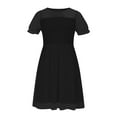 thumbnail image 4 of Juslio Girls Dresses A-line Short Sleeve Tulle Knee Length Casual Summer Beach Black Sundress, 4 of 7