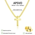 thumbnail image 4 of APSVO 18K Gold Plated Cross Necklaces for Women Pendant Chain Catholic Religious Christian Stuff Accessories Birthday Christmas Jewelry Gifts Teen Girls Stocking Stuffers Kids Age, 4 of 6