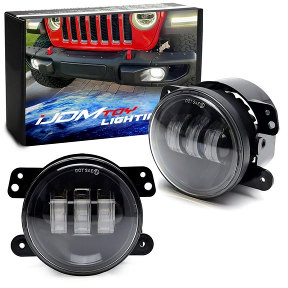 Clear Lens 6000K White Color 20W High Power LED Fog Driving Light Assembly For Jeep Wrangler JK JL, etc
