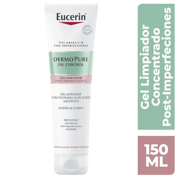 Eucerin Dermopure Oil Control Gel Limpiador Antiacné con Ácido Salicílico 2% para Piel Grasa 150ml