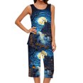 thumbnail image 2 of Tnhcen Women's Halloween Pajama Set 2 Piece Tank Top and Capri Pants Halloween Print Loungewear Soft Stretch Summer Sleepwear Plus Size S-2XL, 2 of 6