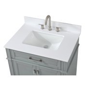 Tennant Brand 30 Modern Gray Bathroom Vanity with White Quartz Top