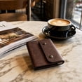 thumbnail image 4 of Compact Leather Trifold Wallet, Handmade Minimalist Full-Grain Leather Wallet for Men, Slim Front Pocket Card Holder with Coin Pouch, 4 of 9