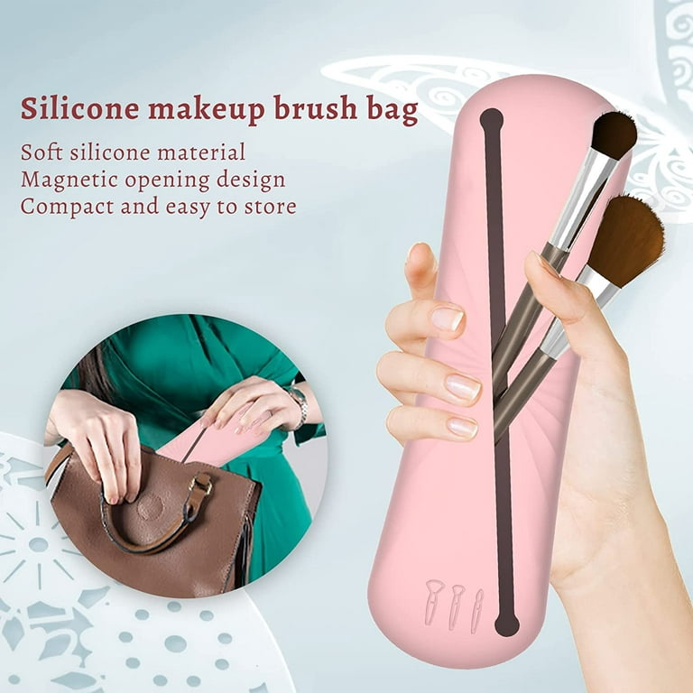 Travel Makeup Brush Holder silicone makeup brush holder for Travel Small  Makeup Brush Holder Travel Waterproof
