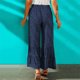 thumbnail image 5 of Pantalones acampanados con estampado de leopardo, pantalones vintage de moda transpirables y suaves para la piel para mujer, para fiesta, uso diario, azul oscuro XXL, 5 of 7