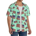 thumbnail image 2 of Susaid Usa Flag Print Men's Polo Shirts Button Down Short Sleeve Casual Summer Beach Vintage Shirts for Men-X-Large, 2 of 5