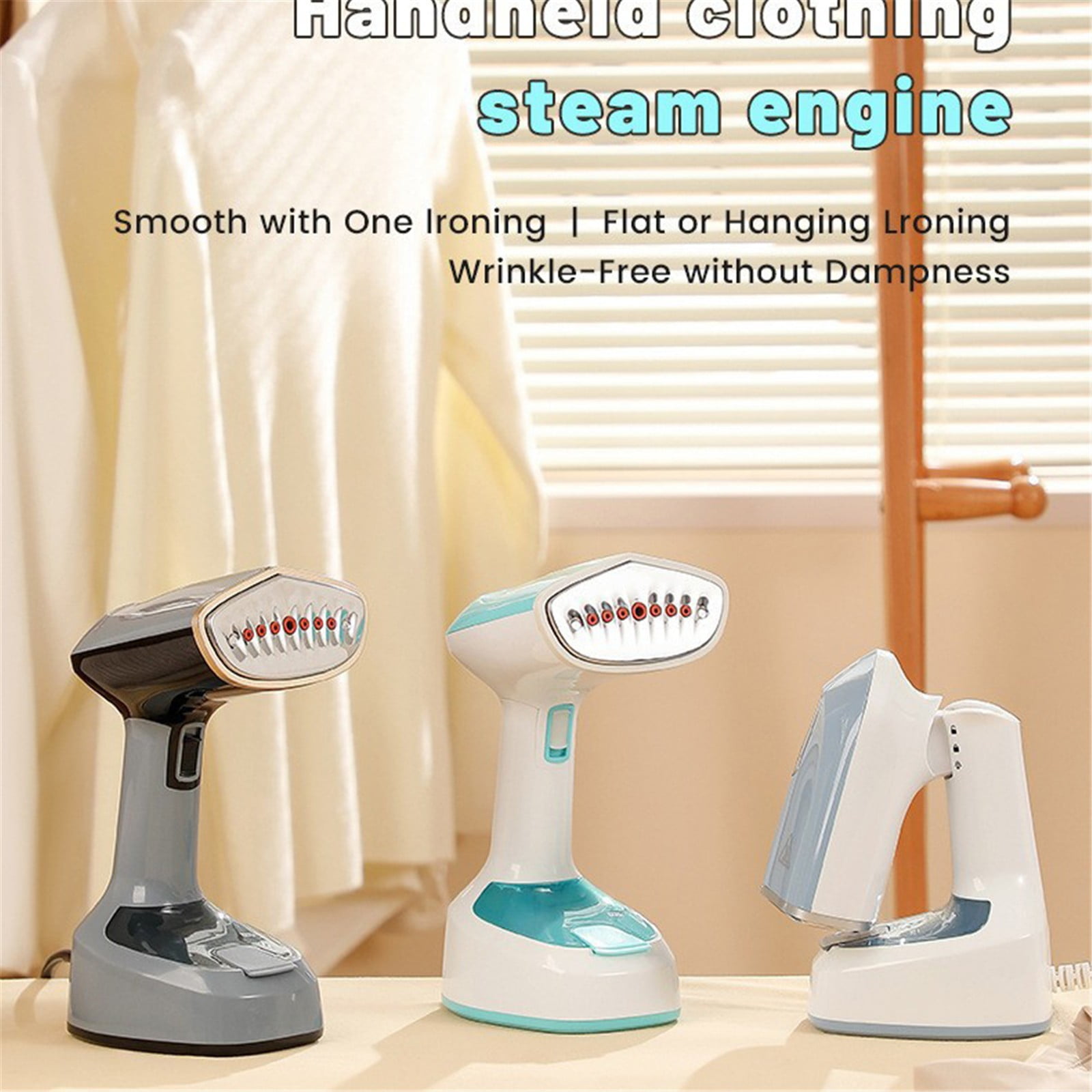 Gray + Decker Easy Store Foldable Garment Steamer, Heated Metal Plate, 10ft Cord, 8 Min of Steam