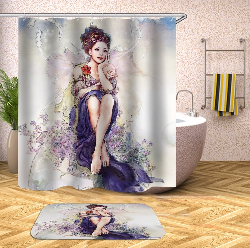 Cartoon girl Shower Curtain , Bathroom Decor , Shower Curtains floor