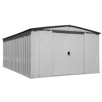 Arrow Classic 10 x 14 x 6 ft Flute Grey Steel Storage Shed