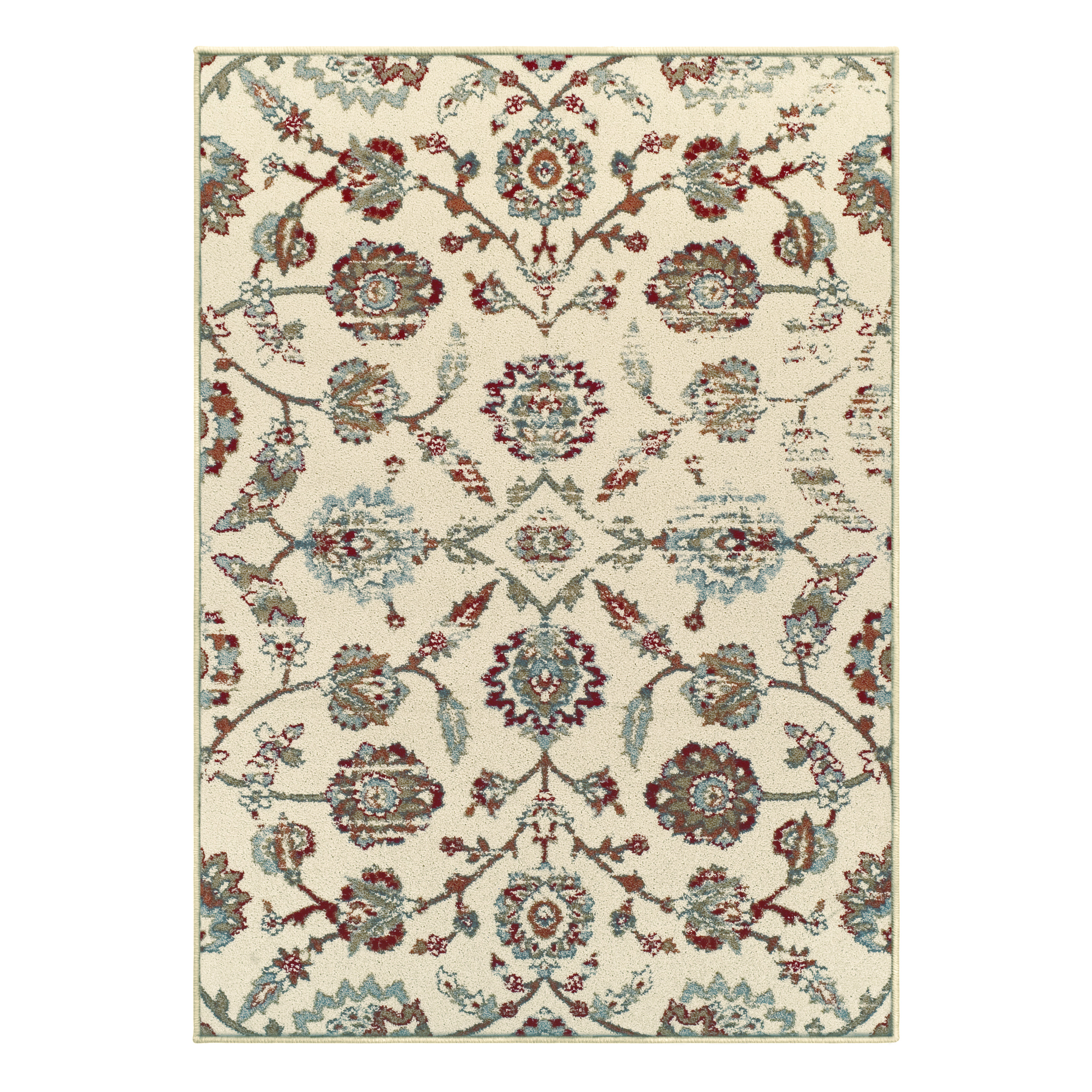 Superior Brookshire Floral Rustic Indoor Area Rug, Ivory, 5' x 8