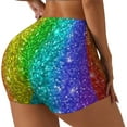 thumbnail image 2 of Naloa Glitter Rainbow Biker Shorts for Women Seamless Scrunch Short Women’s Yoga Shorts for Gym Running Sport Shorts - XX-Large, 2 of 9