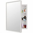 thumbnail image 5 of H-A Bathroom Medicine Cabinet with Mirror Solid Wood Framed Bathroom Mirror Cabinet with Storage Wall Mounted Recessed Available 16"x 24" (White), 5 of 7