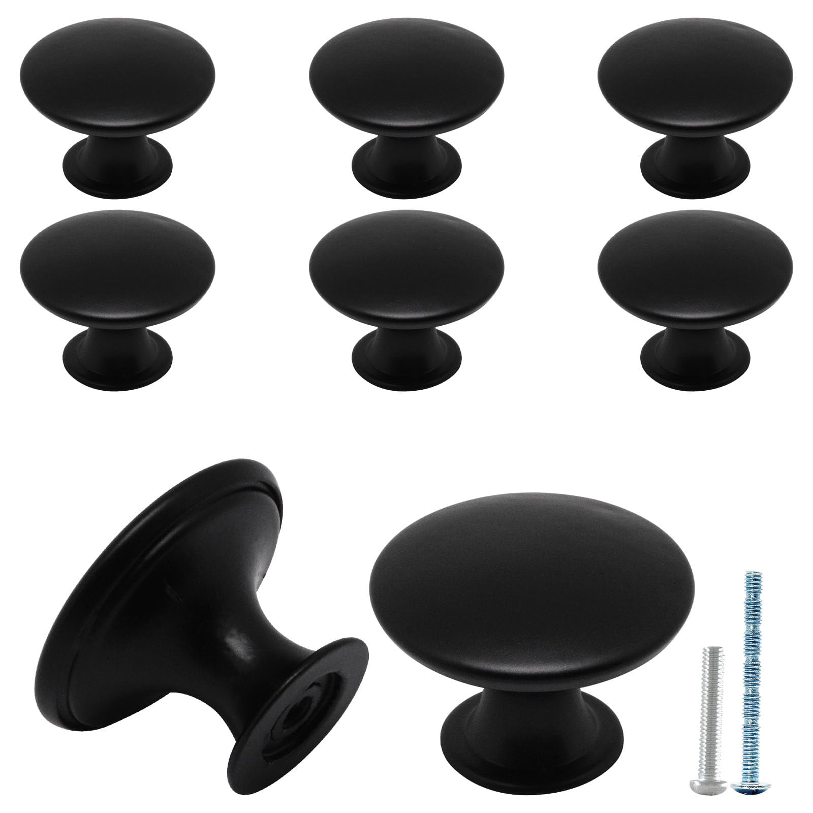 8 Pack Antique Brass Cabinet Knobs, Round Dresser Knobs Kitchen Drawer Knob, Single Hole Cupboard Door Knob Dresser Drawer Pulls Handles