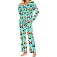 thumbnail image 2 of Mqqzkk Womens Pajama Sets 2 Piece Cute Printed Pjs Sleepwear Soft Comfy Loungewear Long Sleeve Pullover Top and Pants L, 2 of 6