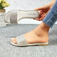 thumbnail image 5 of GJPBGK Women’s Rhinestone Slide Sandals Flat Open Toe Sandals One-Strap Slip-On Summer Slippers for Evenings, Travel, and Everyday Outfits, 5 of 6