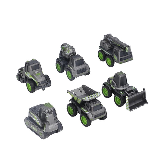 6 pieces construction toy cars 1:60 engineering vehicle excavator crane forklift model for over 3 years